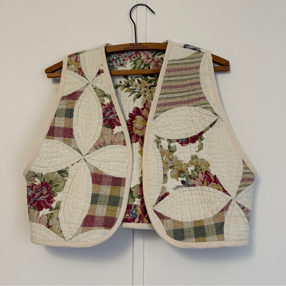 Handmade Jackets & Blazers - Handmade Floral Patchwork Quilted Vest M